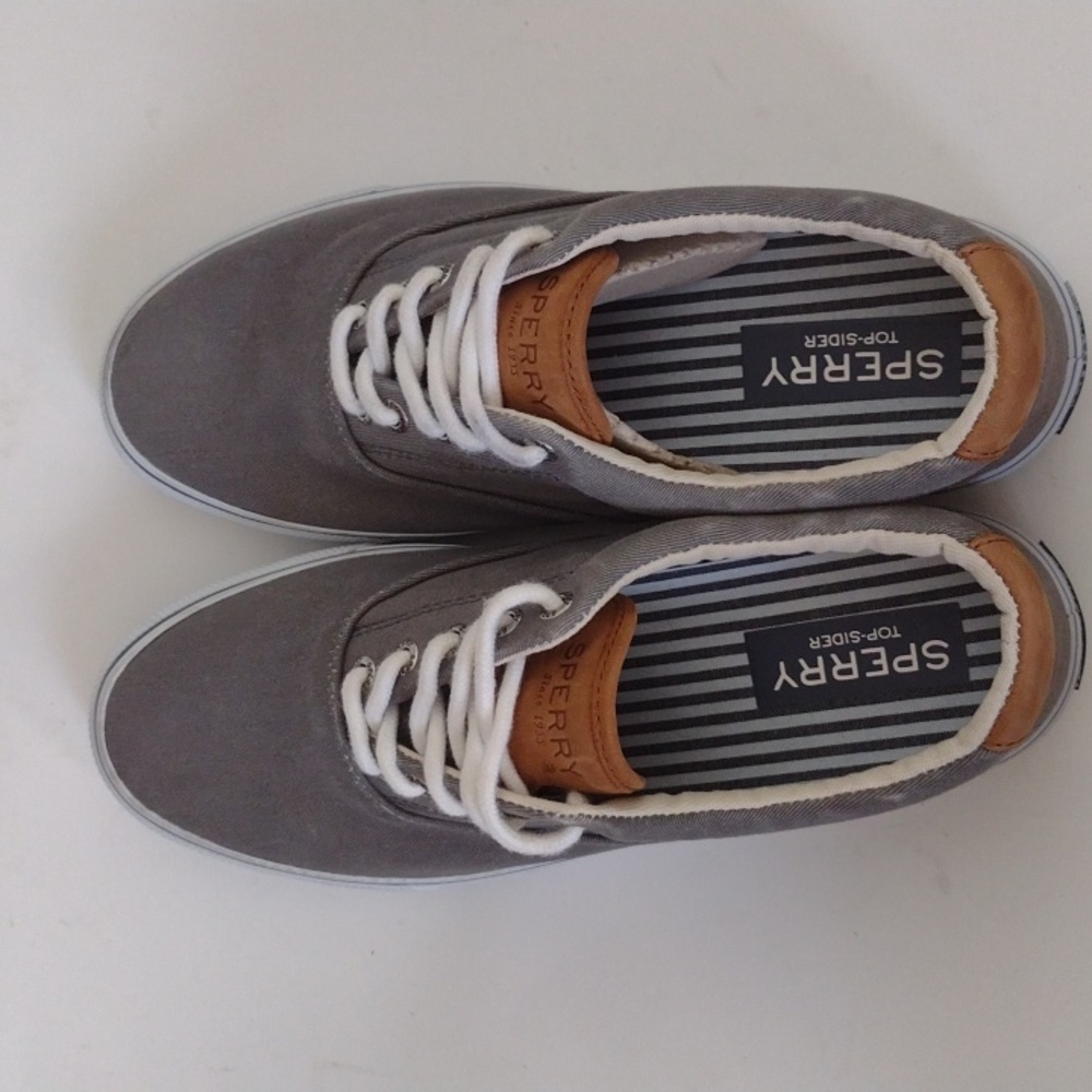 Sperry Striper II CVO Canvas Gray Sneakers Men's 9.5 Nautical Preppy Casual - Picture 14 of 14